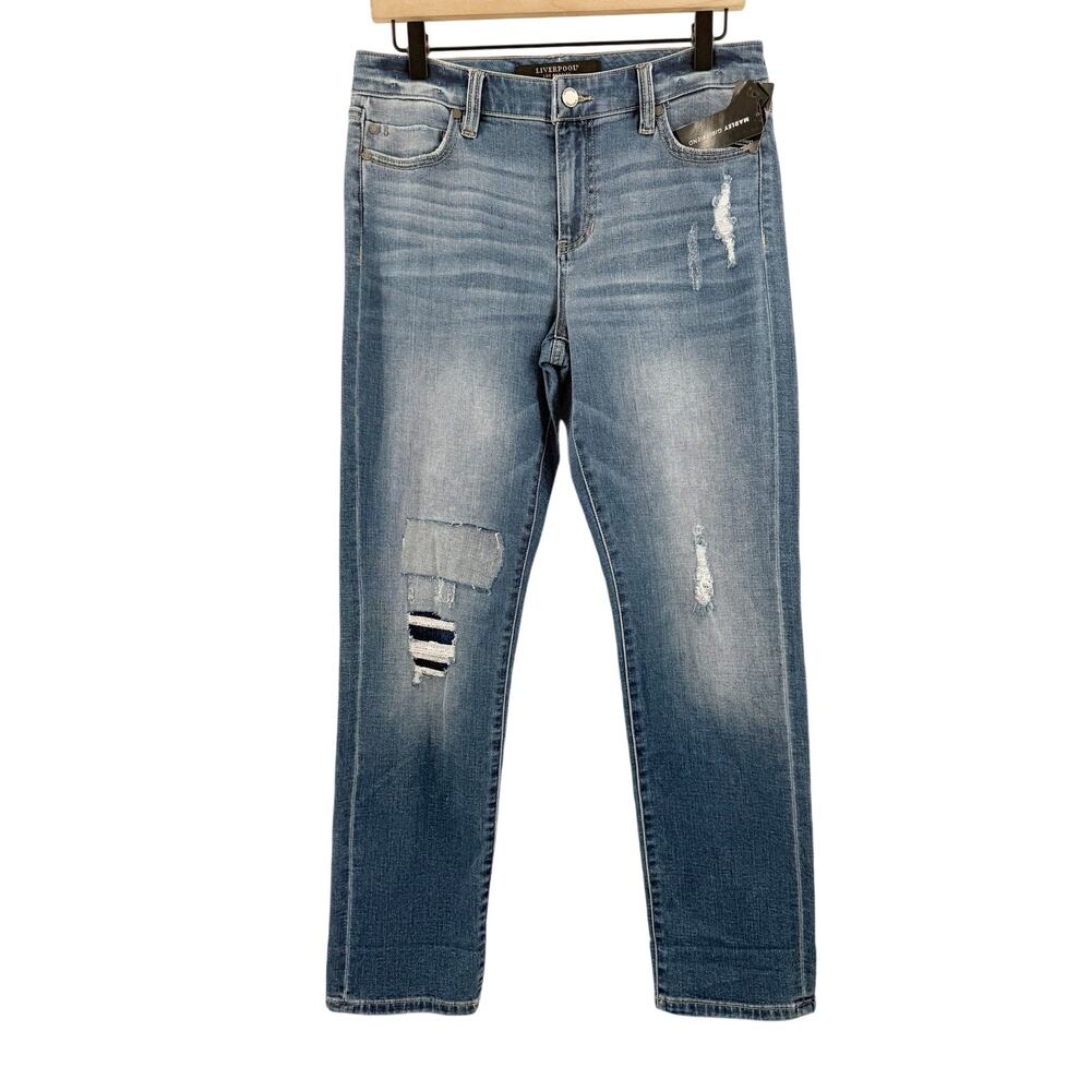 Liverpool Jeans Women's SZ 4/27 NWT Marley Girlfriend North Beach Denim Distress